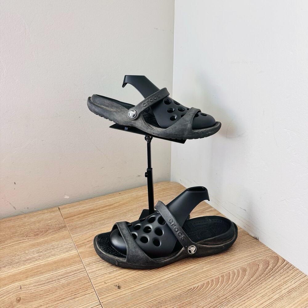 Crocs Black Strappy Slide Sandals Women’s Size 7
